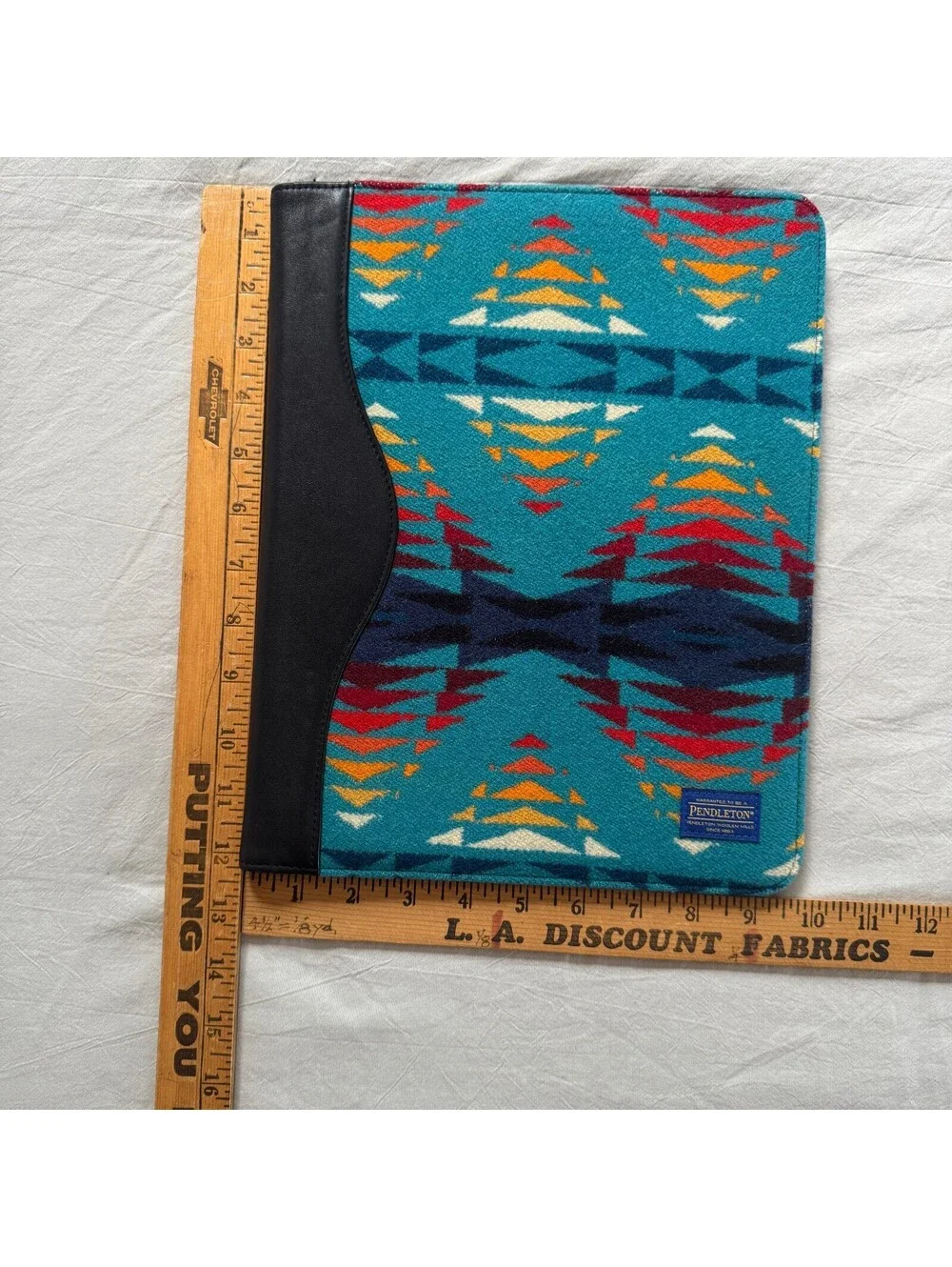 Pendleton Wool Padfolio Portfolio Case Southwest Geometric Aztec Leather Folder